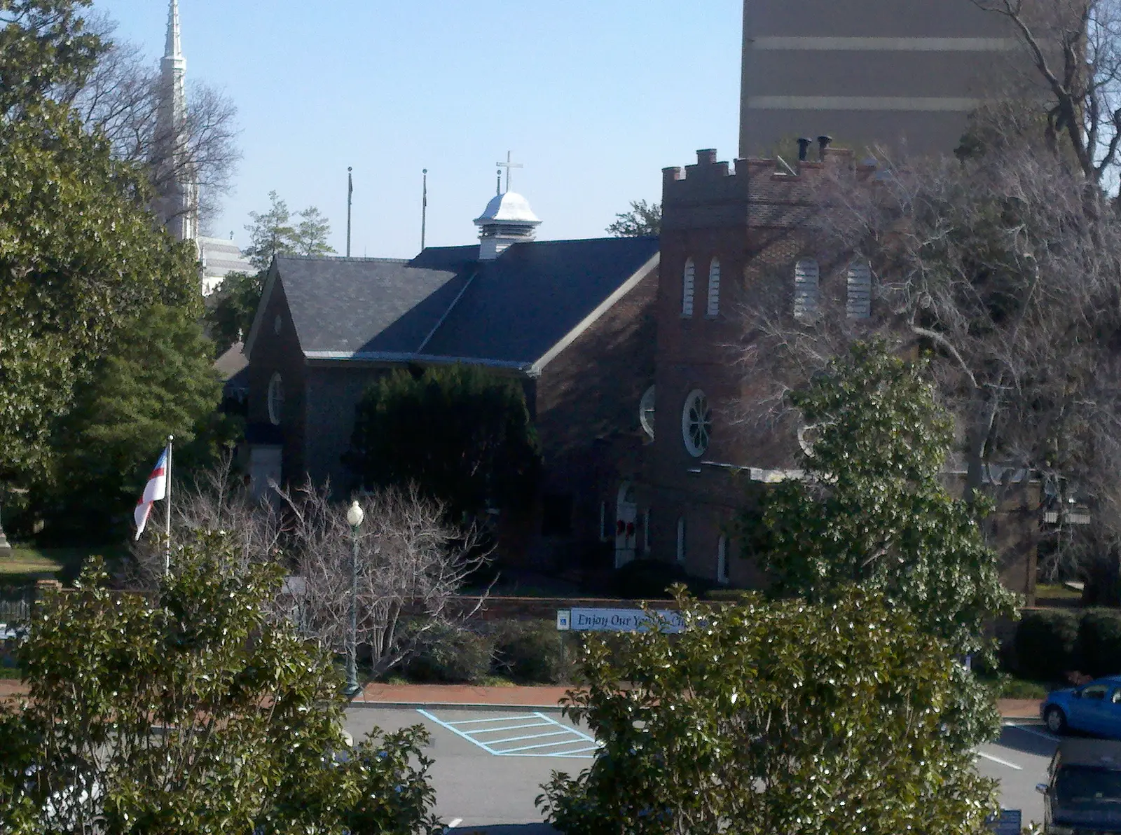 St. Paul's Episcopal Church in downtown Norfolk, the only building of the original town to survive the burning of 1776.