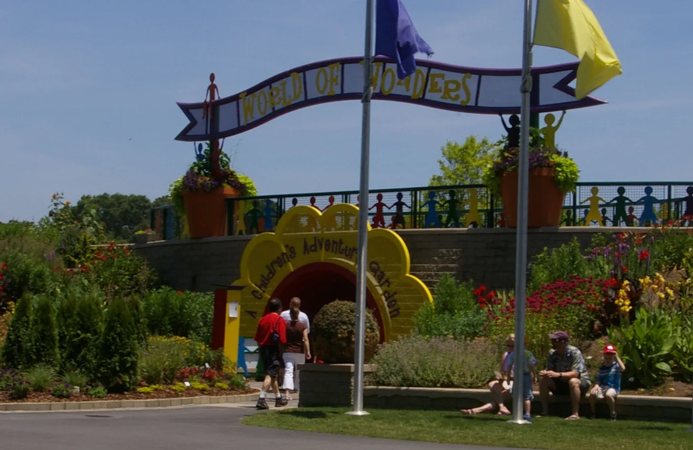 The World of Wonders children's adventure garden entrance at Norfolk Botanical Garden.