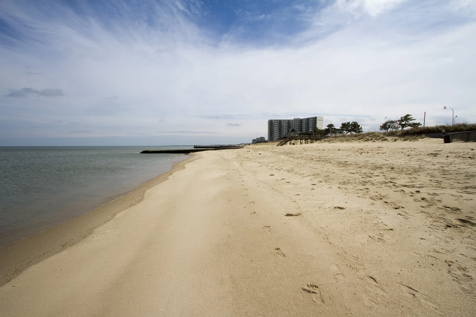 The beach along Willoughby Spit in Norfolk, on the Chesapeake Bay.